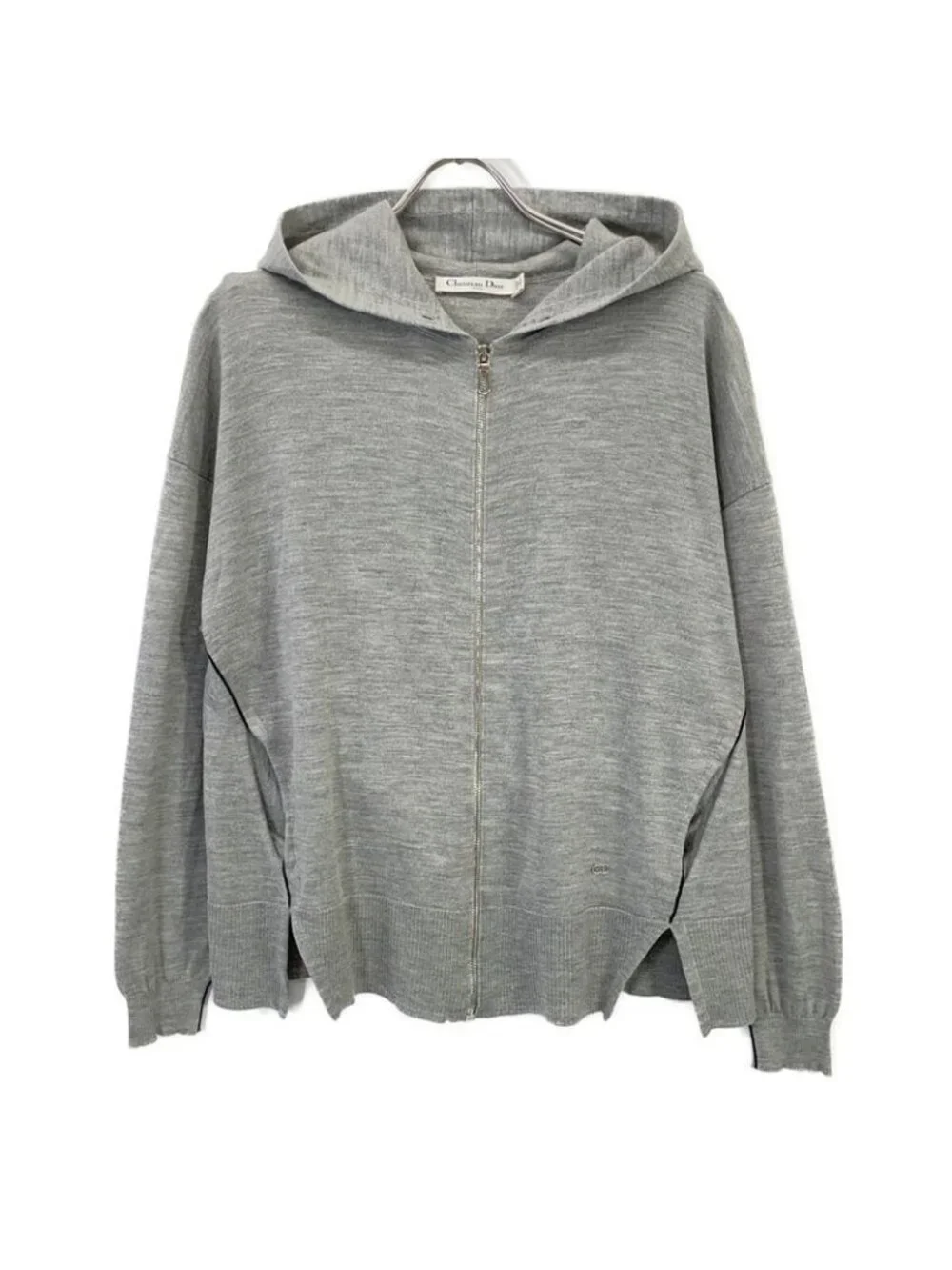 Dior Gray CD Logo Wool Silk Jacket 36